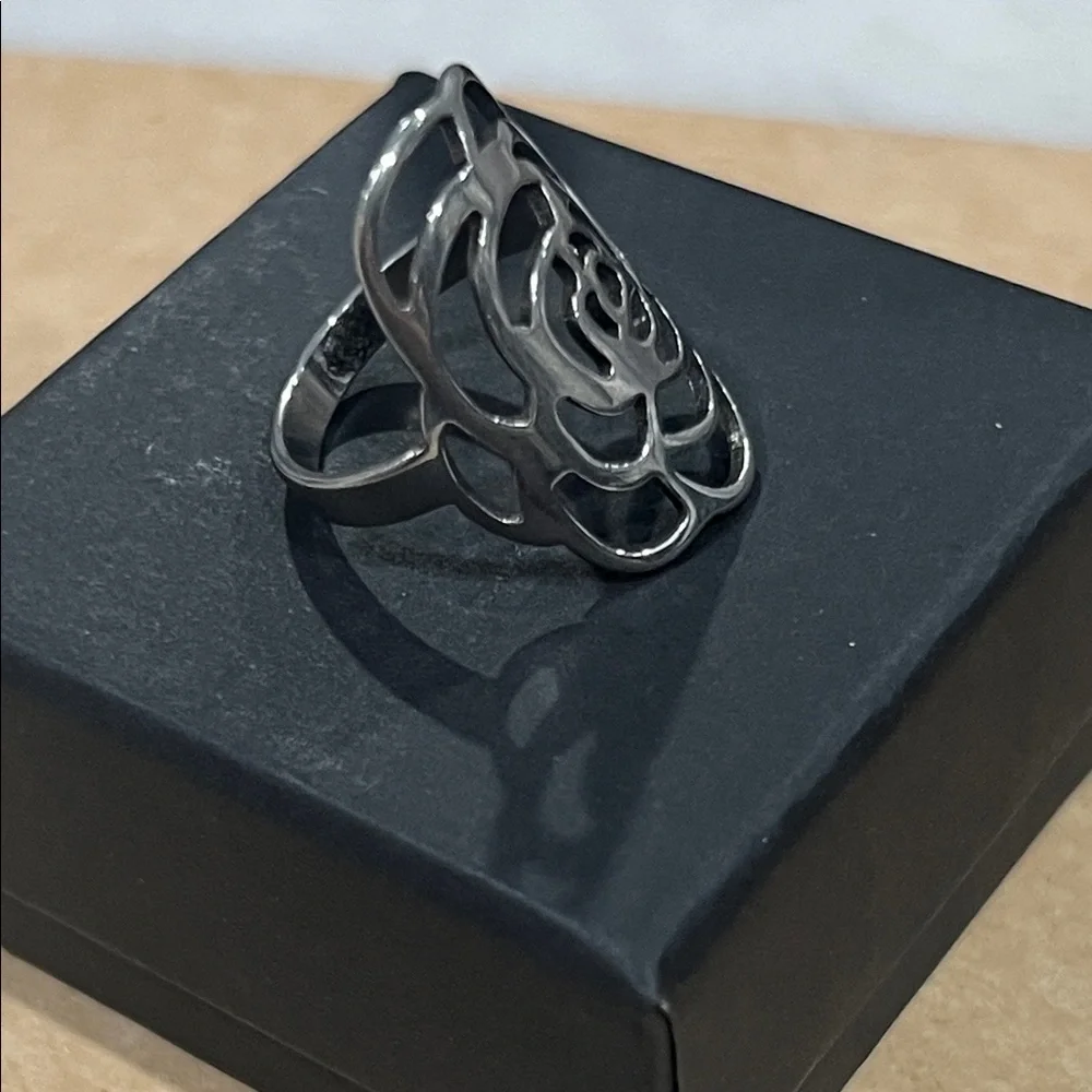 Rose Cutout Ring Floral Bohemian Jewelry